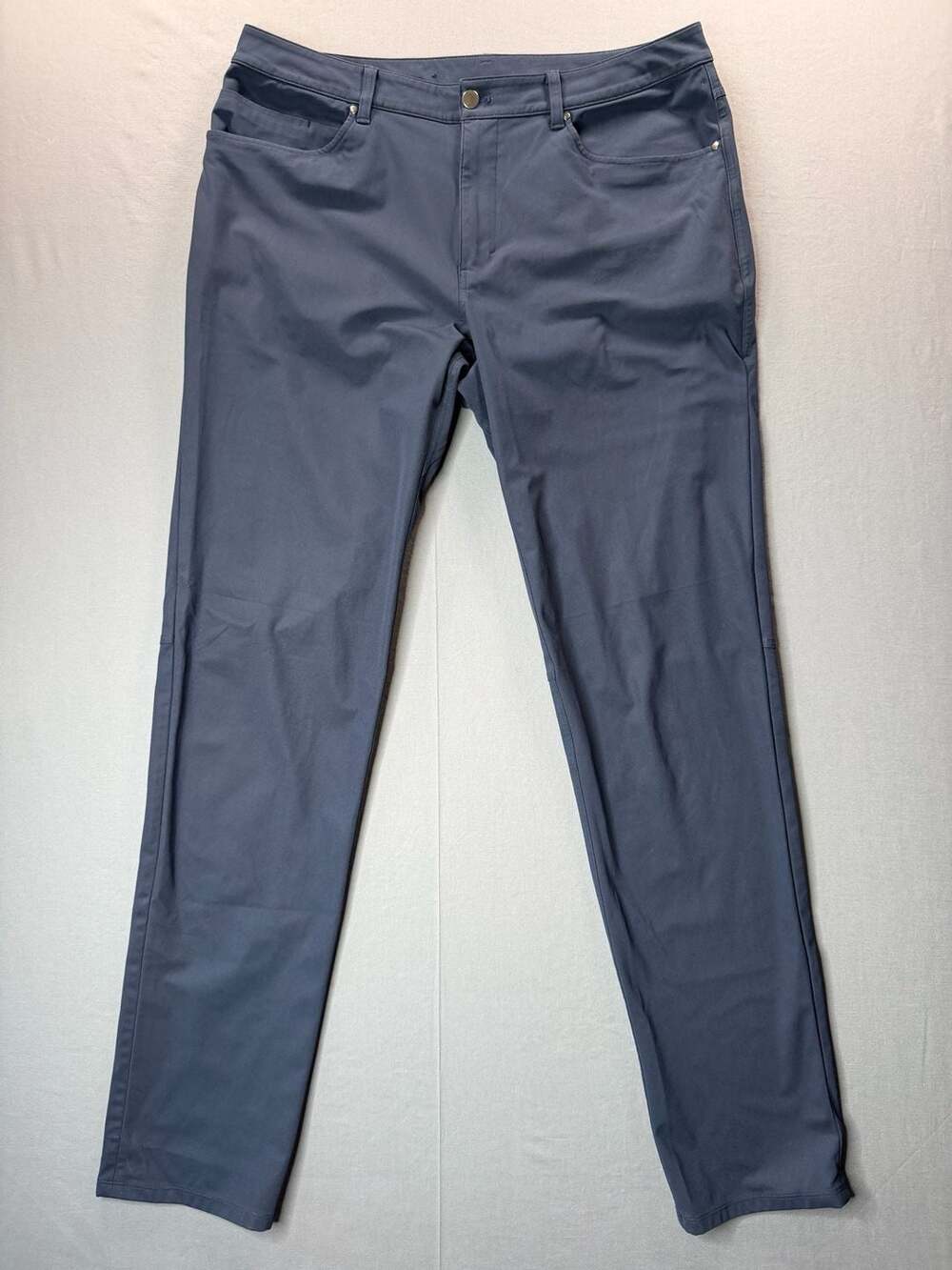 Lululemon ABC Pants Mens Size 36 Tall Navy Blue Slim Fit Travel Smart Casual